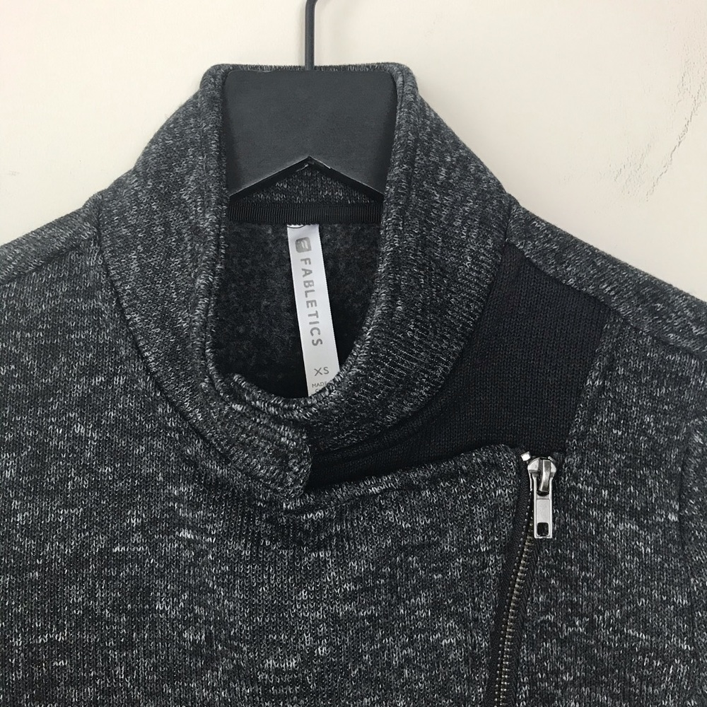 Fabletics Calypso Jacket Tweed Asymmetrical Zip Xs - image 6
